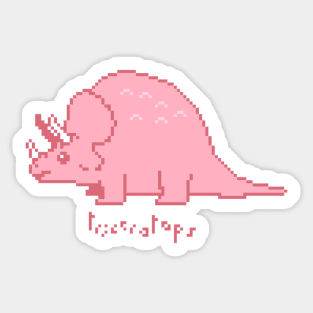 Pixel Art Triceratops Sticker